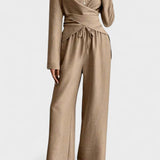 Olivia, Wrap Top & Wide-Leg Trousers Set