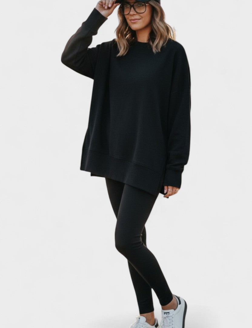 Olivia, Relaxed Long-Sleeve Top & Trousers Set