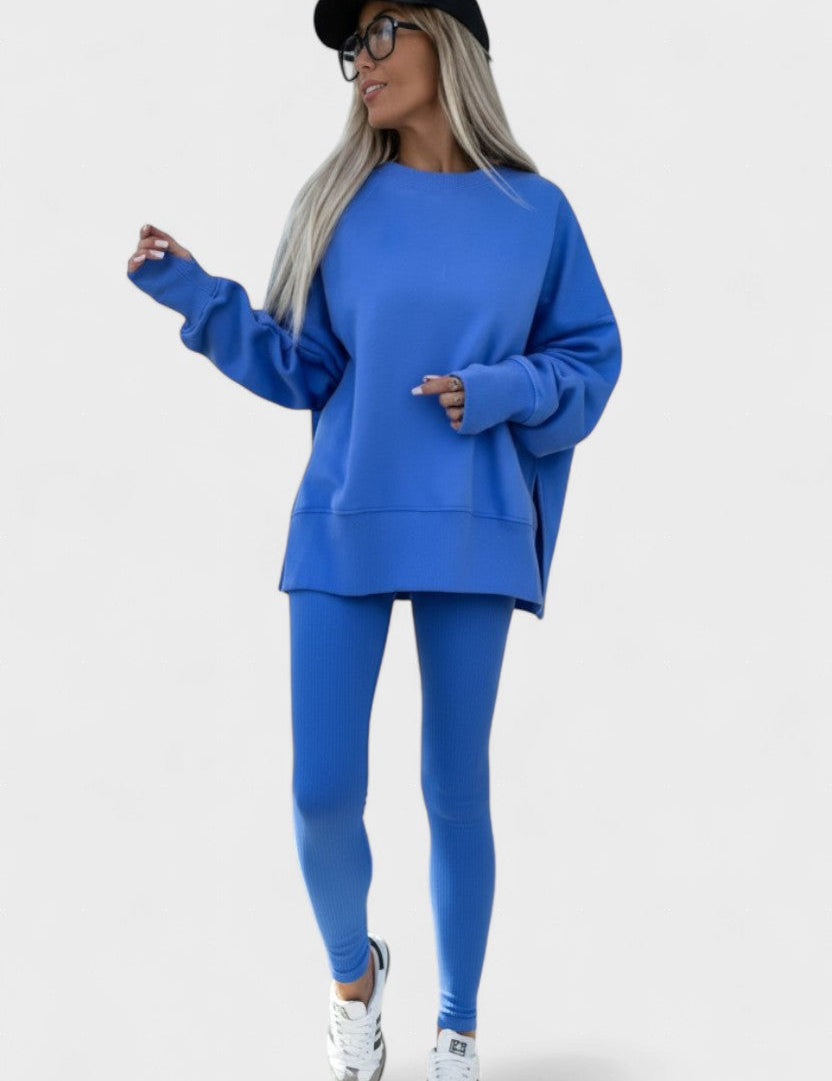 Olivia, Relaxed Long-Sleeve Top & Trousers Set