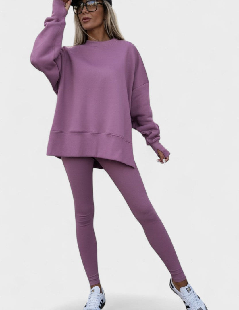 Olivia, Relaxed Long-Sleeve Top & Trousers Set