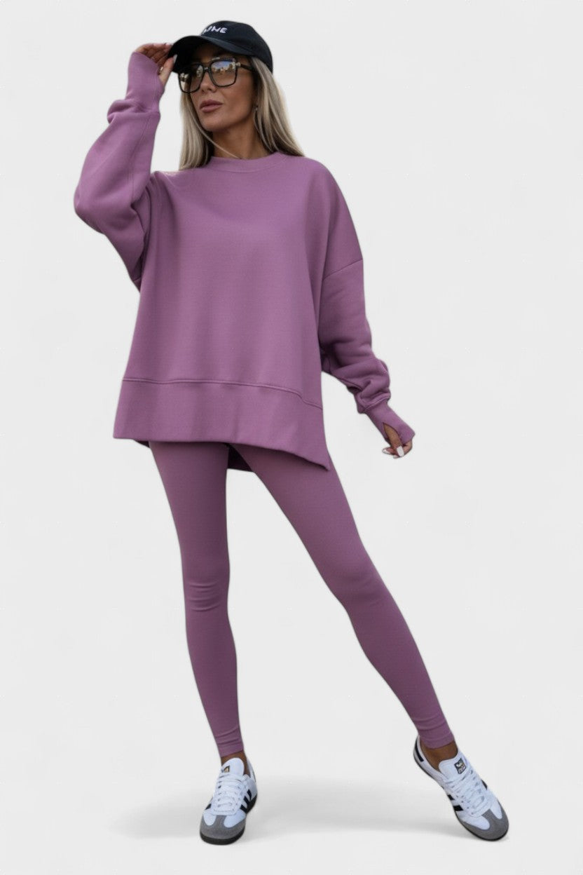 Olivia, Relaxed Long-Sleeve Top & Trousers Set