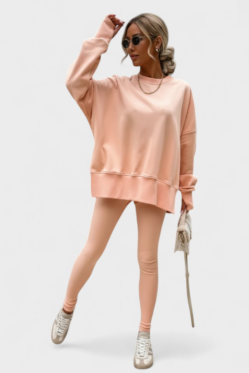 Olivia, Relaxed Long-Sleeve Top & Trousers Set