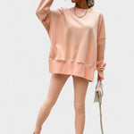 Olivia, Relaxed Long-Sleeve Top & Trousers Set