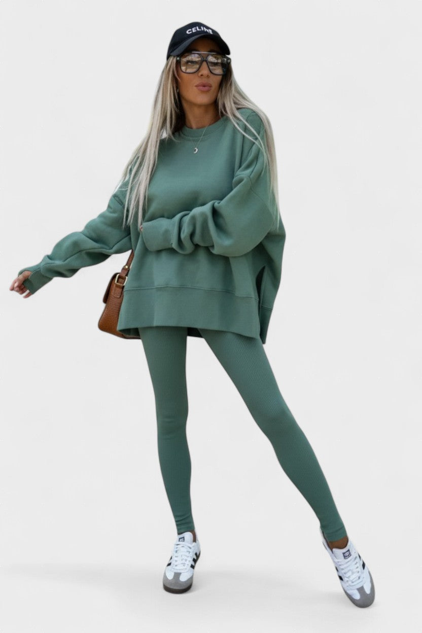 Olivia, Relaxed Long-Sleeve Top & Trousers Set