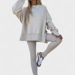 Olivia, Relaxed Long-Sleeve Top & Trousers Set