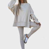 Olivia, Relaxed Long-Sleeve Top & Trousers Set