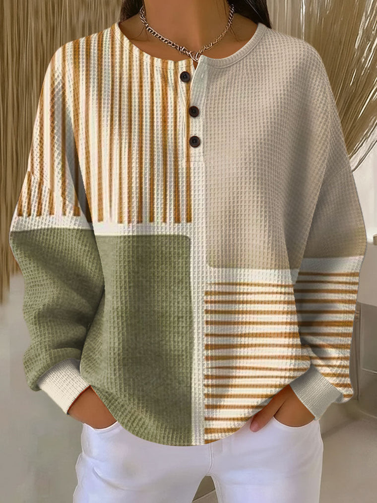 Hedda | Patchwork Jumper in Green and Mustard Yellow