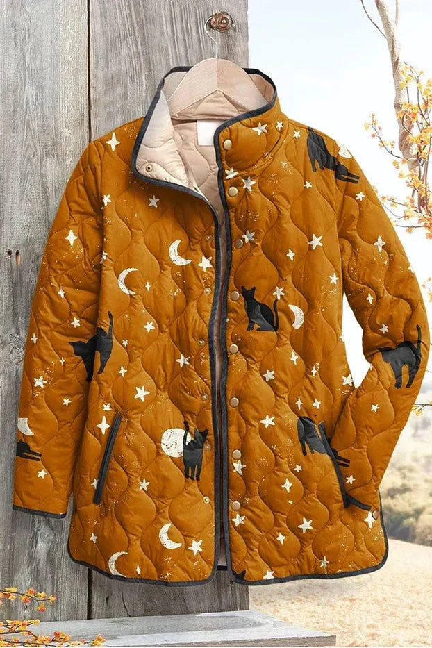 Loveday Quilted Jacket with Graphic Stripe Pattern - view 2