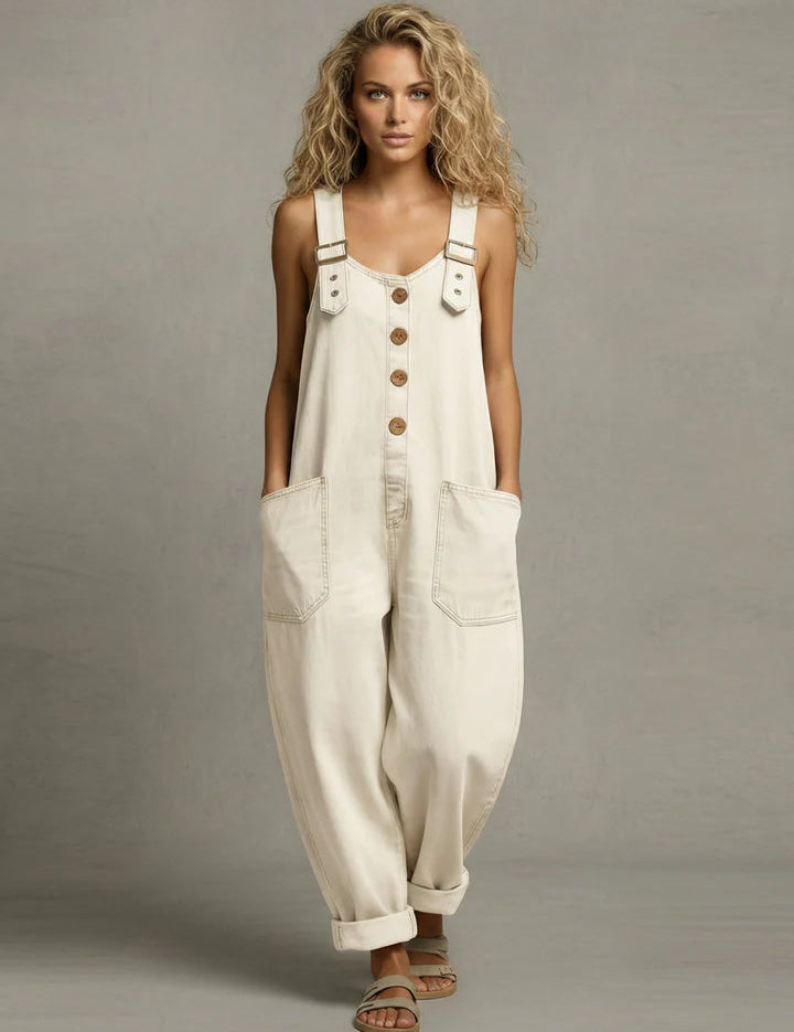 Harriet Stylish Denim Jumpsuit with Pockets - view 4