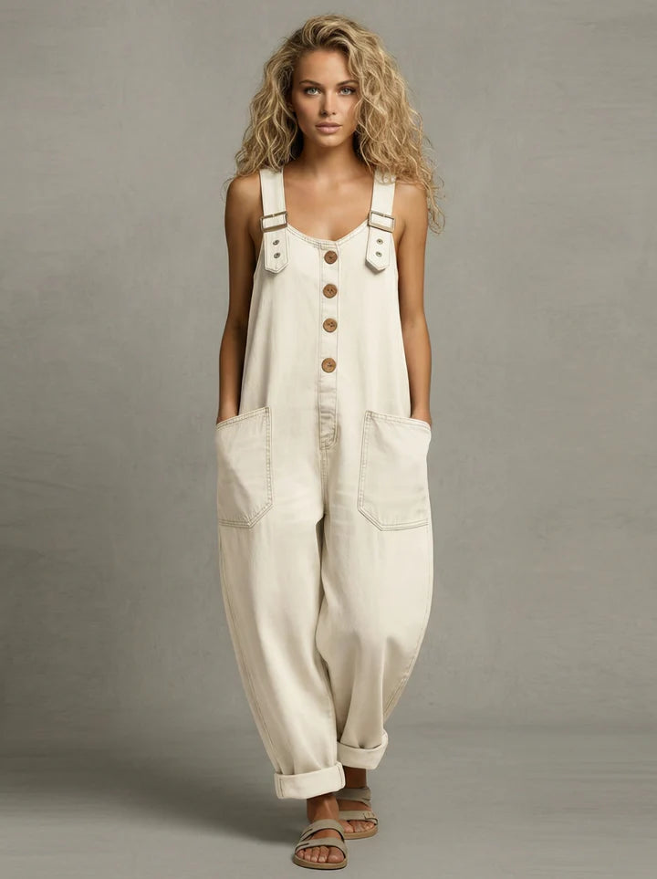 Harriet Stylish Denim Jumpsuit with Pockets - view 4