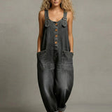 Harriet Stylish Denim Jumpsuit with Pockets - view 5