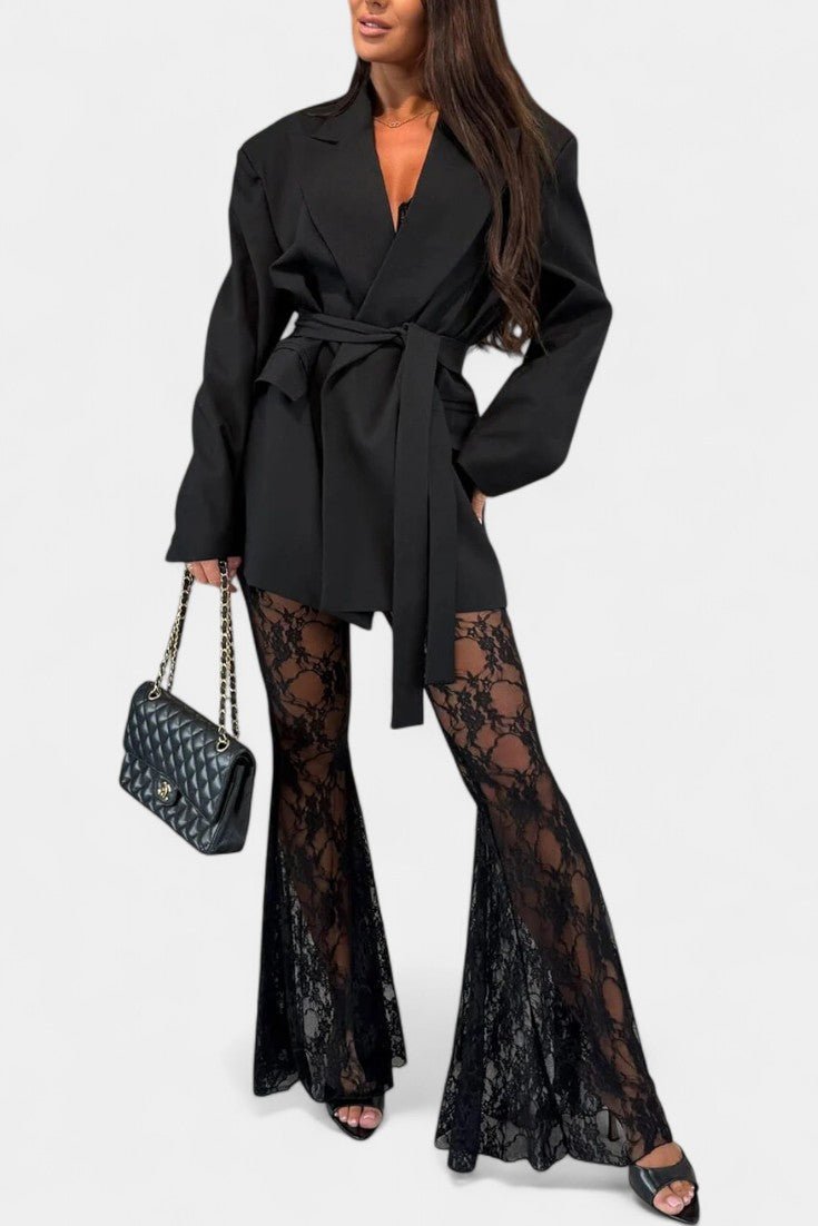 Melody, Blazer & Lace Trousers Set