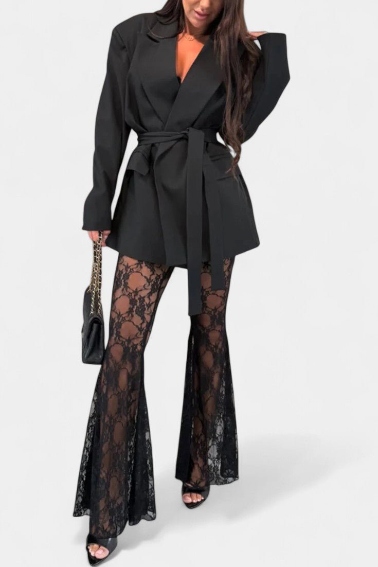 Melody, Blazer & Lace Trousers Set