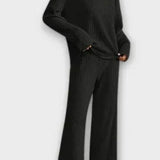 Melody, Ribbed Knitted Jumper & Wide-Leg Trousers Set