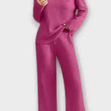 Melody, Ribbed Knitted Jumper & Wide-Leg Trousers Set