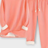 Matilda, Contrast-Trim Long-Sleeve Top & Trousers Set