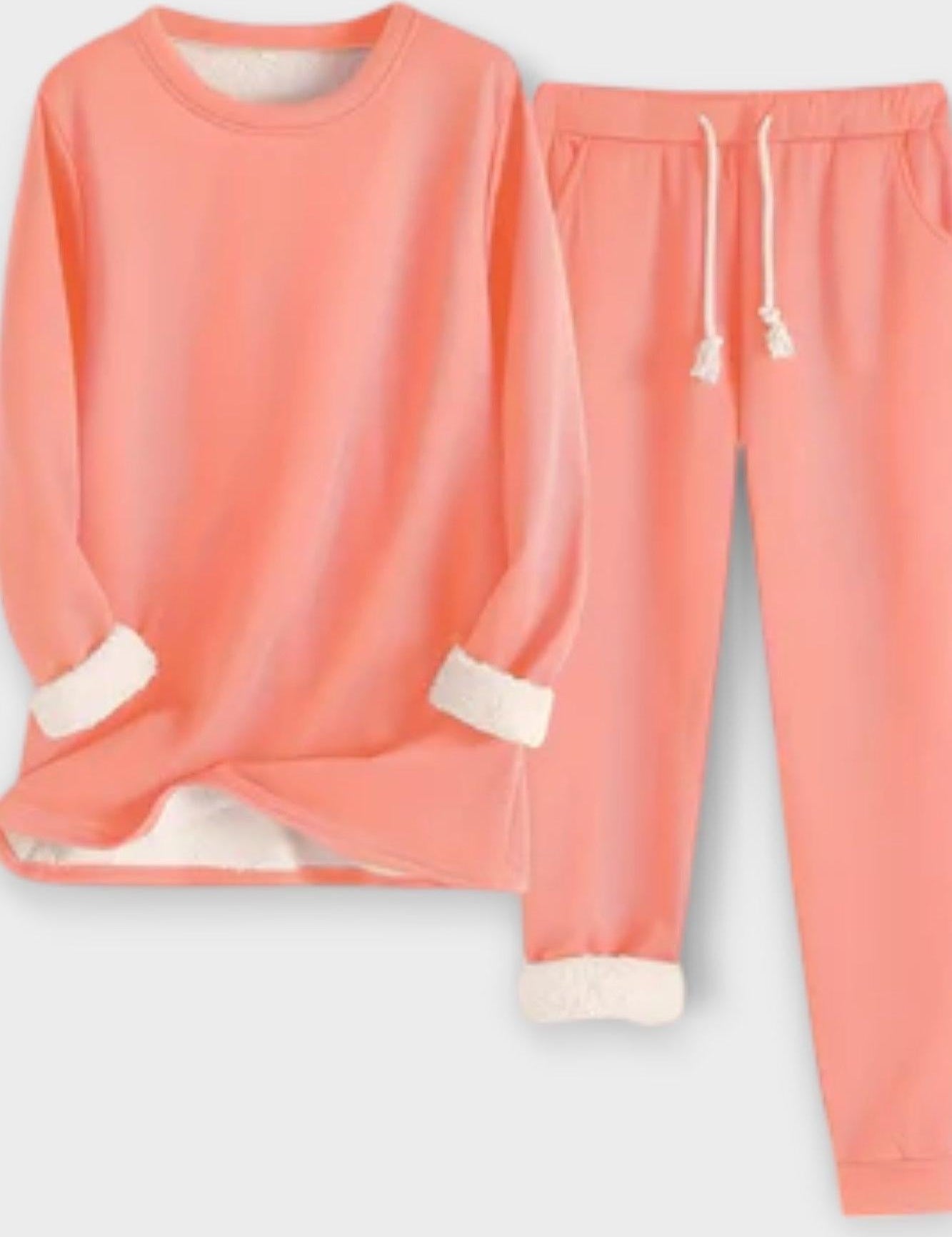 Matilda, Contrast-Trim Long-Sleeve Top & Trousers Set