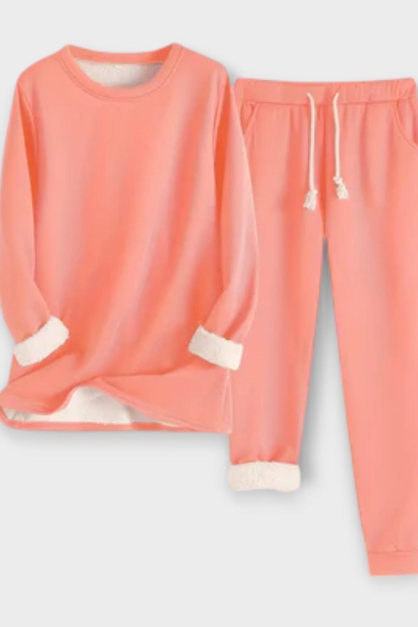 Matilda, Contrast-Trim Long-Sleeve Top & Trousers Set