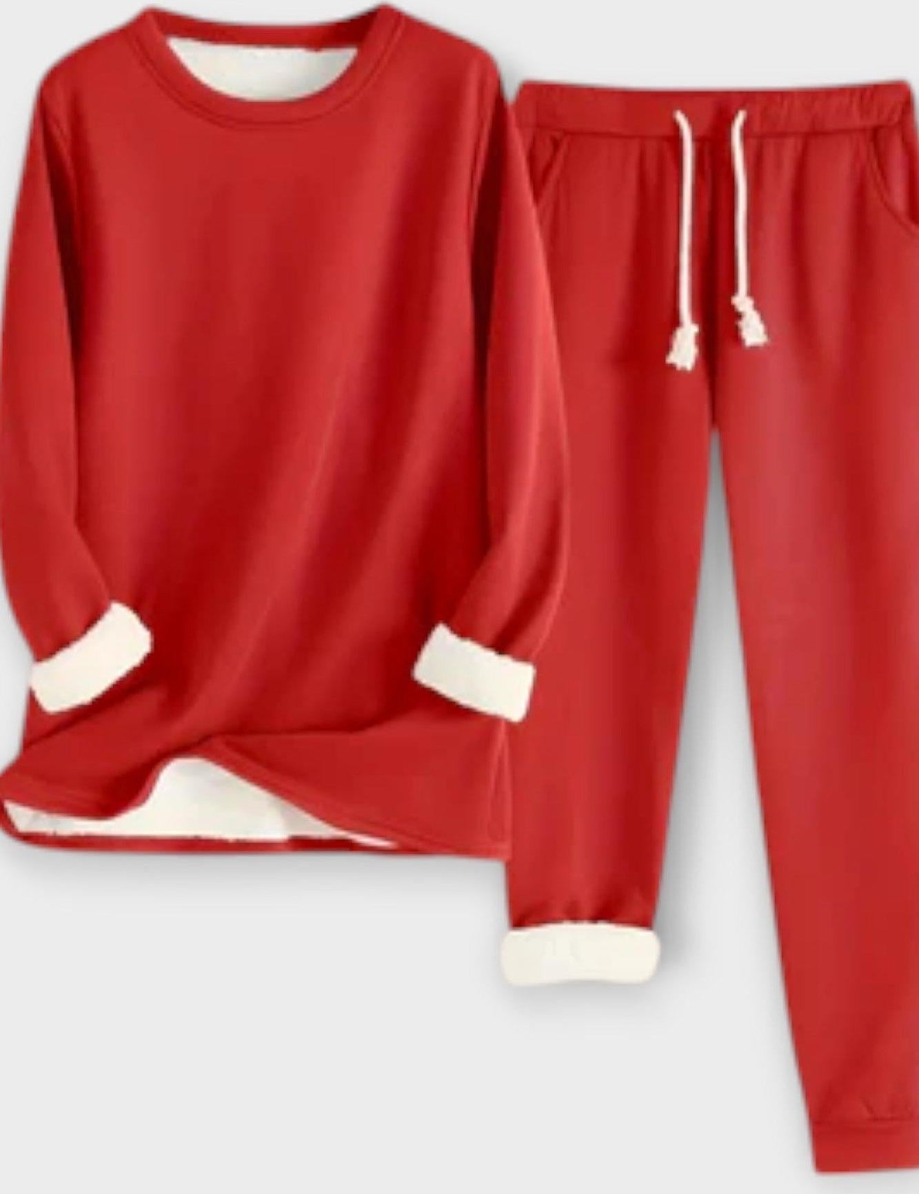 Matilda, Contrast-Trim Long-Sleeve Top & Trousers Set