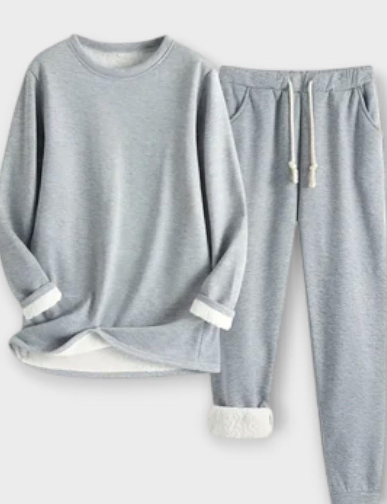 Matilda, Contrast-Trim Long-Sleeve Top & Trousers Set