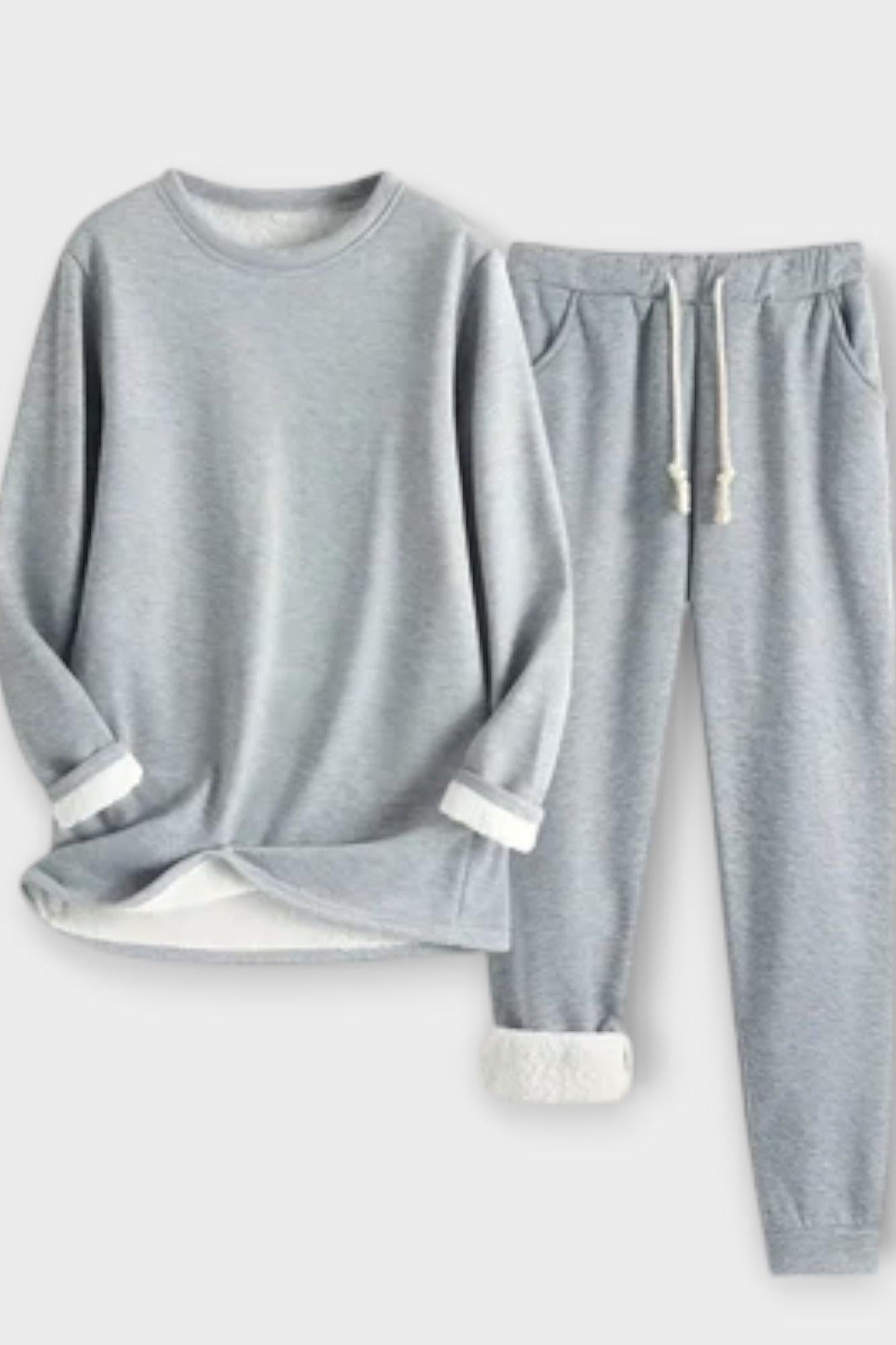Matilda, Contrast-Trim Long-Sleeve Top & Trousers Set