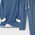 Matilda, Contrast-Trim Long-Sleeve Top & Trousers Set
