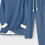 Matilda, Contrast-Trim Long-Sleeve Top & Trousers Set