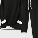 Matilda, Contrast-Trim Long-Sleeve Top & Trousers Set