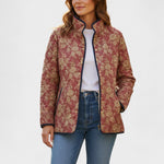 Madeleine Brown Quilted Jacket with Ornamental Pattern