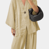 Millicent, Relaxed Wrap Top & Wide-Leg Trousers Set