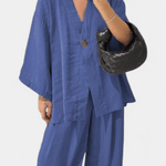 Millicent, Relaxed Wrap Top & Wide-Leg Trousers Set