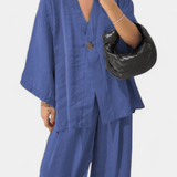 Millicent, Relaxed Wrap Top & Wide-Leg Trousers Set