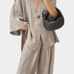 Millicent, Relaxed Wrap Top & Wide-Leg Trousers Set