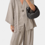 Millicent, Relaxed Wrap Top & Wide-Leg Trousers Set