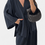 Millicent, Relaxed Wrap Top & Wide-Leg Trousers Set