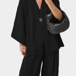 Millicent, Relaxed Wrap Top & Wide-Leg Trousers Set