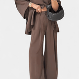 Millicent, Relaxed Wrap Top & Wide-Leg Trousers Set