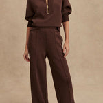 Nellie, Zip-Front Knitted Top & Trousers Set