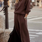 Nellie, Zip-Front Knitted Top & Trousers Set