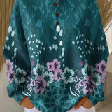 Paula Jumper in Turquoise with Flowers