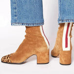 Alma, Suede Heeled Ankle Boots
