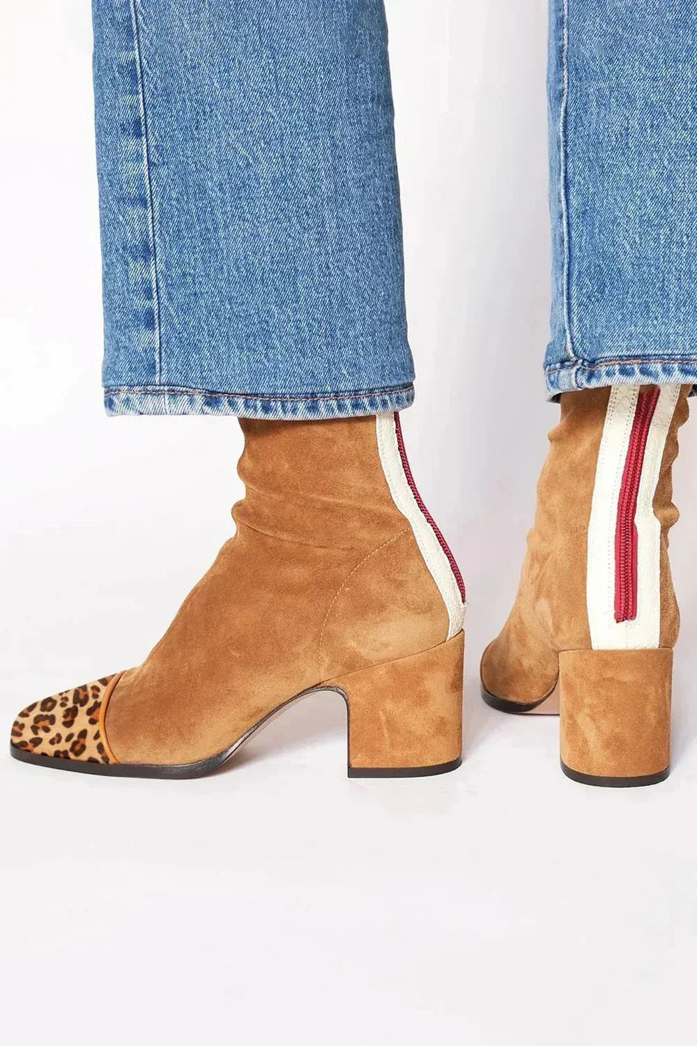 Alma, Suede Heeled Ankle Boots