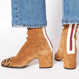 Alma, Suede Heeled Ankle Boots