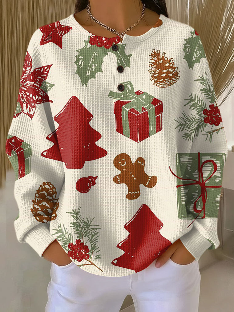 Thea | Christmas Jumper with Trees and Presents