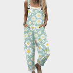 Comfortable printed overalls, front view