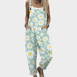 Comfortable printed overalls, front view