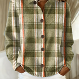 Hazel Olive Checked Buttoned Cardigan