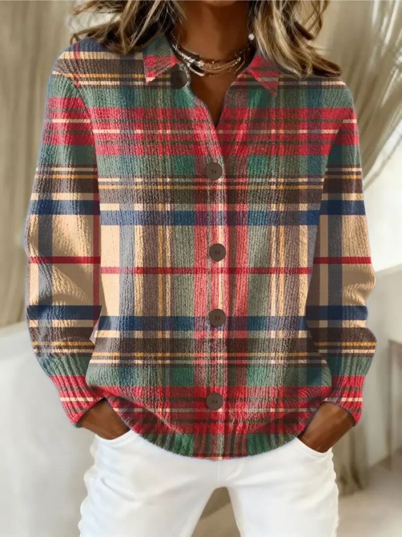 Gloria Multicoloured Checked Button Cardigan
