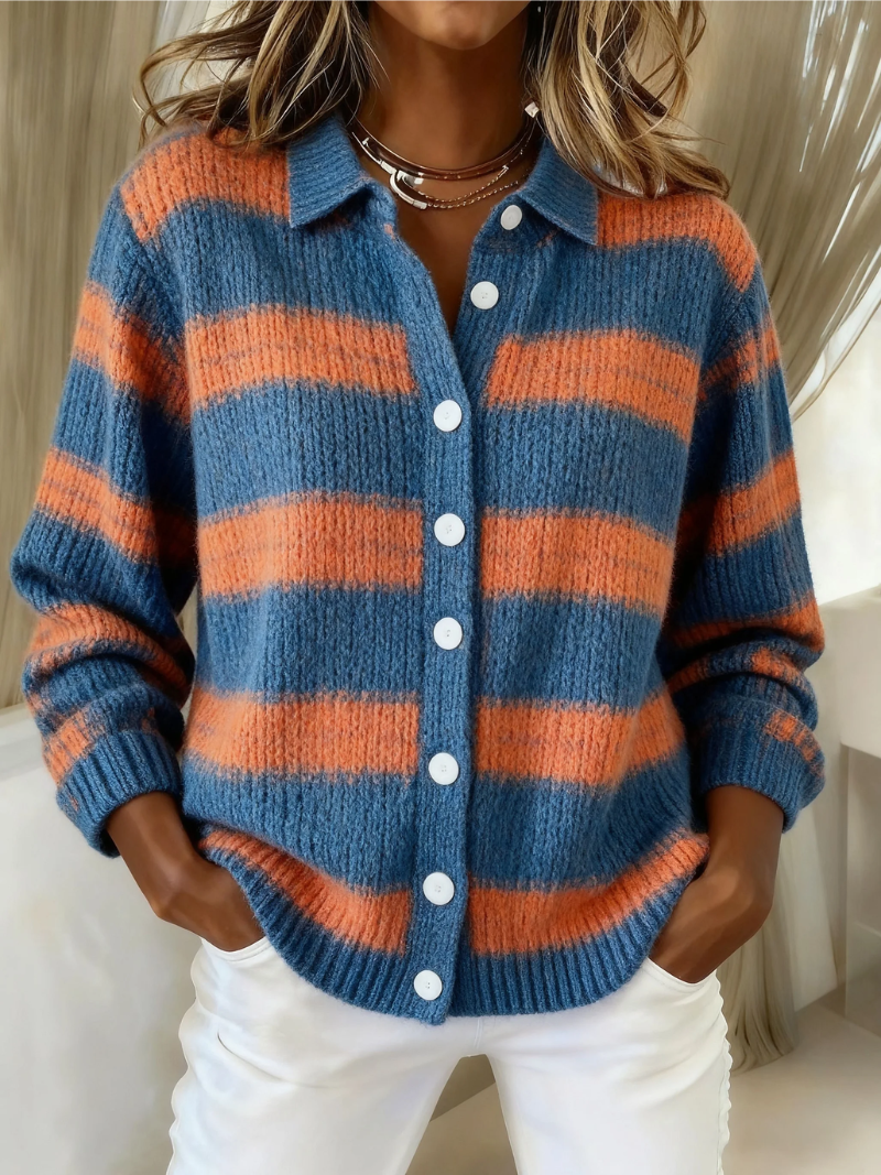 Livia Striped Knitted Cardigan