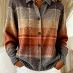 Edith Autumn Ombre Check Cardigan